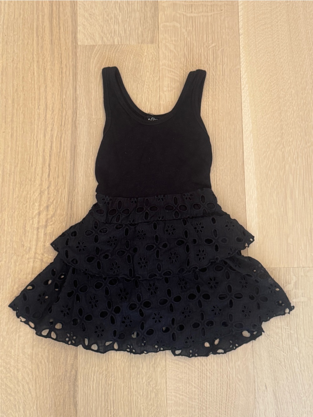 Flowers by Zoe FBZ Black Eyelet Tank Dress - Size 4T